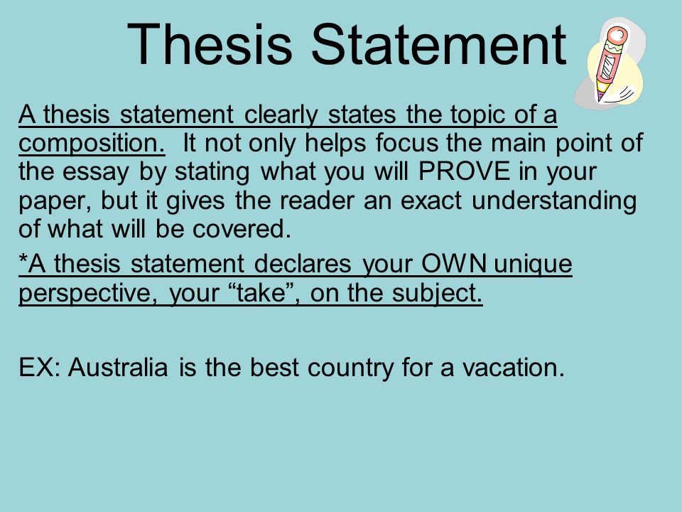 Thesis statement for theme paper